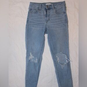 Women's Blue Distressed Jeans